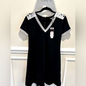 KARL LAGERFELD Black Shortsleeved A- Line Dress Size 8